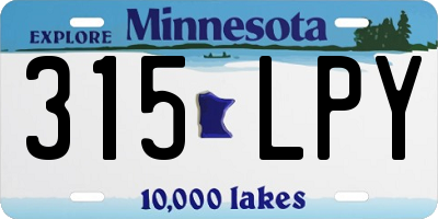 MN license plate 315LPY