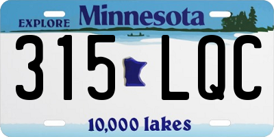 MN license plate 315LQC