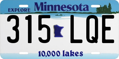 MN license plate 315LQE