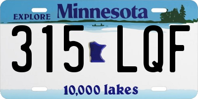 MN license plate 315LQF