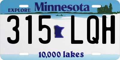 MN license plate 315LQH