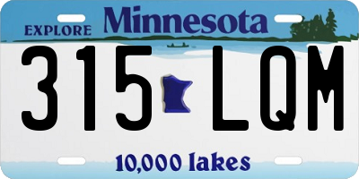 MN license plate 315LQM