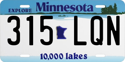 MN license plate 315LQN