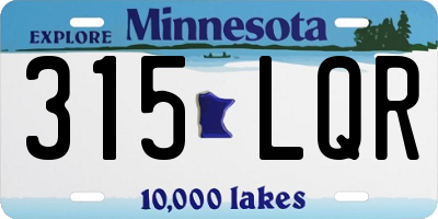 MN license plate 315LQR