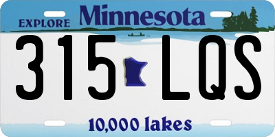 MN license plate 315LQS