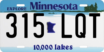 MN license plate 315LQT