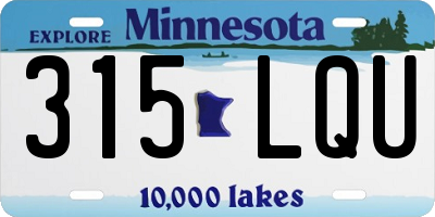 MN license plate 315LQU