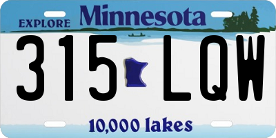 MN license plate 315LQW