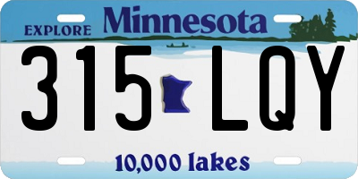 MN license plate 315LQY