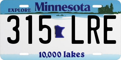 MN license plate 315LRE