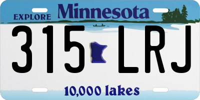 MN license plate 315LRJ