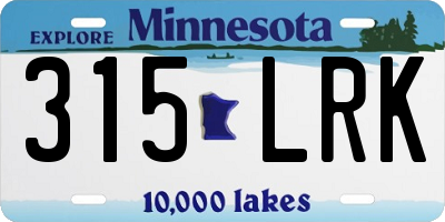 MN license plate 315LRK