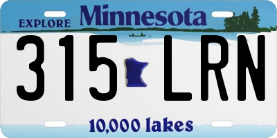 MN license plate 315LRN