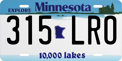 MN license plate 315LRO