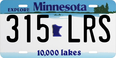 MN license plate 315LRS