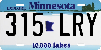 MN license plate 315LRY
