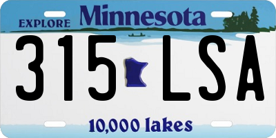 MN license plate 315LSA