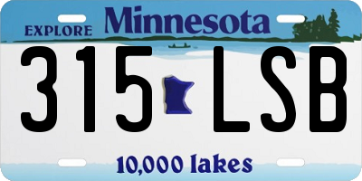 MN license plate 315LSB