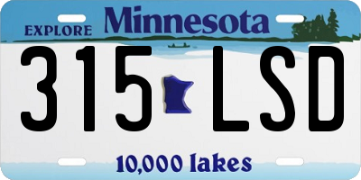 MN license plate 315LSD