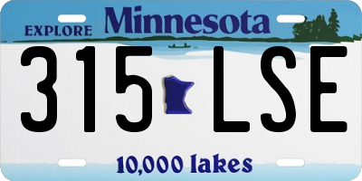 MN license plate 315LSE