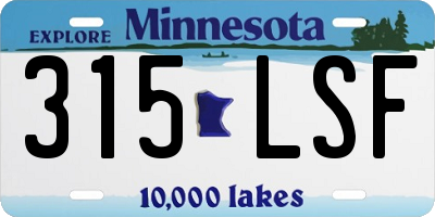 MN license plate 315LSF