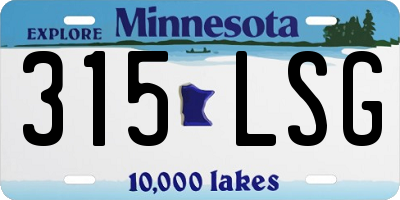 MN license plate 315LSG