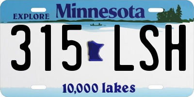 MN license plate 315LSH