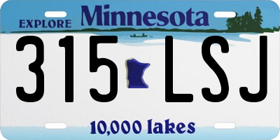 MN license plate 315LSJ