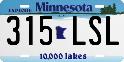 MN license plate 315LSL