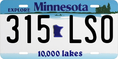 MN license plate 315LSO