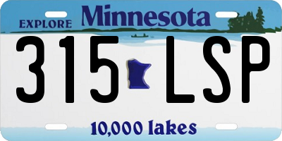 MN license plate 315LSP