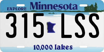 MN license plate 315LSS