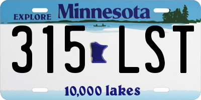 MN license plate 315LST
