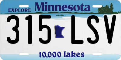 MN license plate 315LSV
