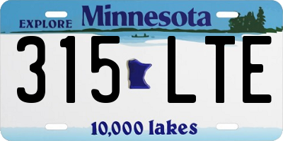 MN license plate 315LTE