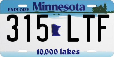MN license plate 315LTF