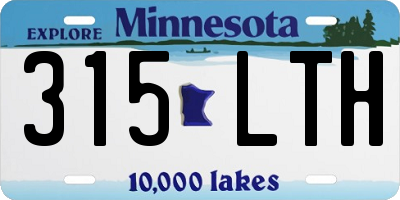 MN license plate 315LTH