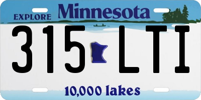 MN license plate 315LTI