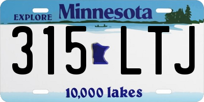 MN license plate 315LTJ