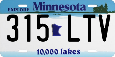 MN license plate 315LTV