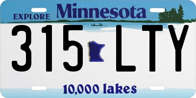 MN license plate 315LTY