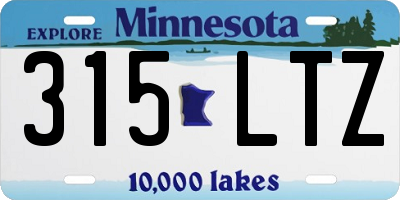 MN license plate 315LTZ