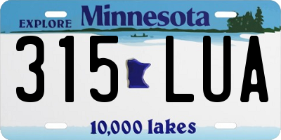 MN license plate 315LUA