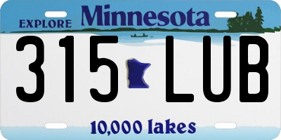 MN license plate 315LUB