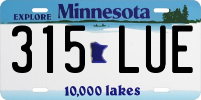 MN license plate 315LUE