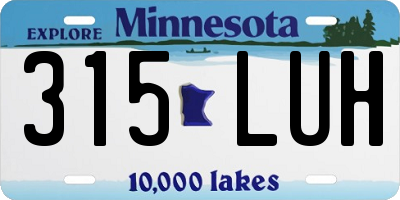 MN license plate 315LUH