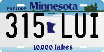 MN license plate 315LUI
