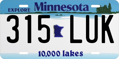 MN license plate 315LUK