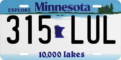 MN license plate 315LUL