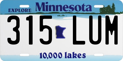 MN license plate 315LUM